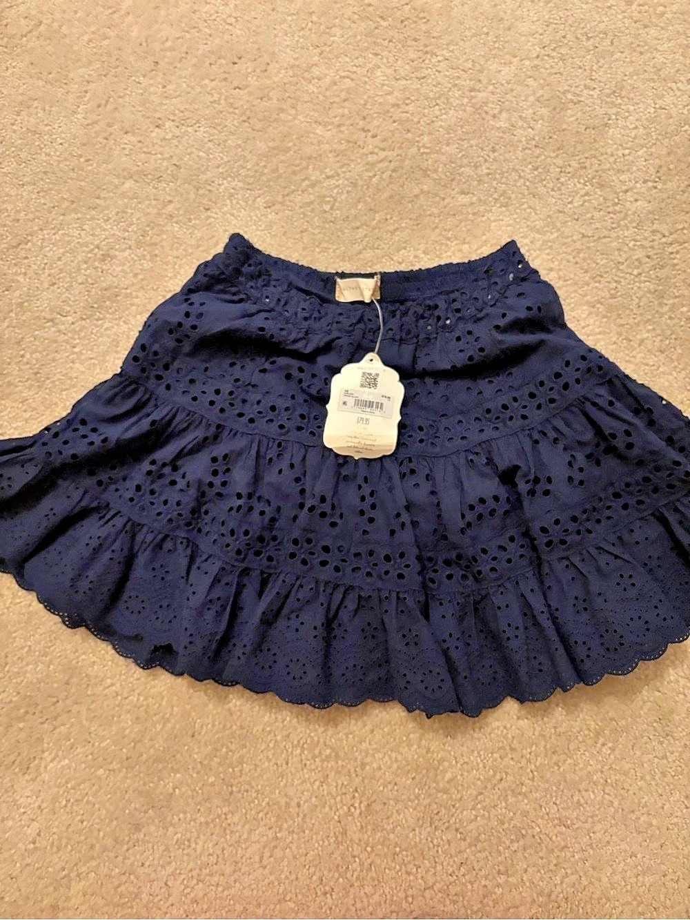 Altar'd State NWT Karslen Dress Blues Eyelet Mini Skirt in Blue Size XS